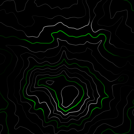 Map with green contour lines