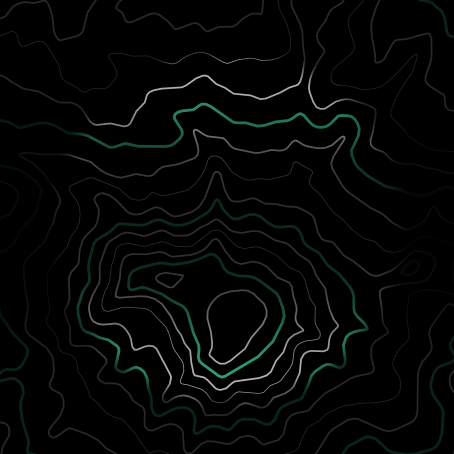 Map with teal contour lines